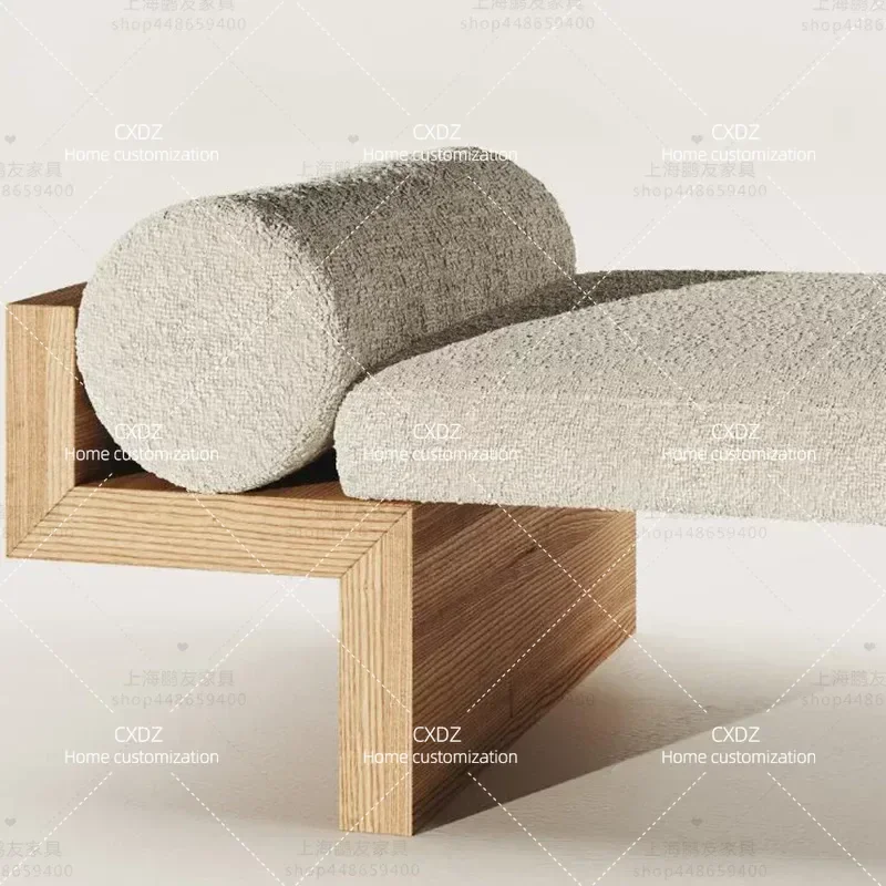 New Chinese Style Solid Wood Bedside Stool Nordic Home Bench Simple Modern Foyer Cloakroom Shoe Changing Stool