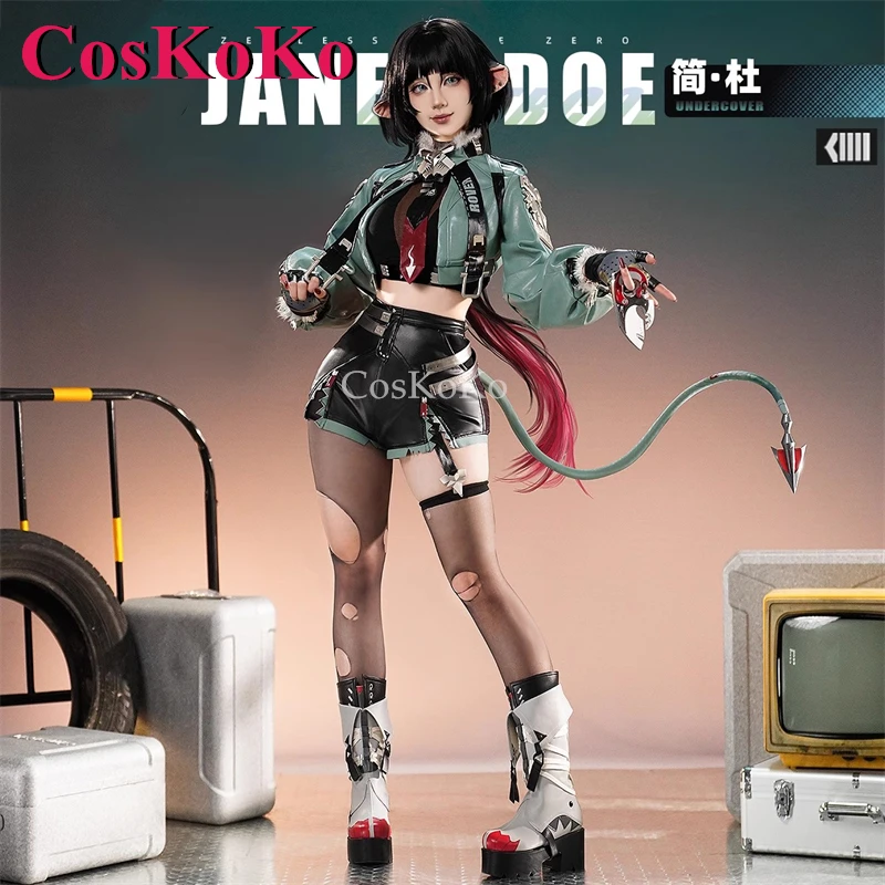 CosKoKo Jane Doe Cosplay Game Zenless Zone Zero Costume Gorgrous Elegant Combat Uniforms Halloween Party Role Play Clothing S-XL