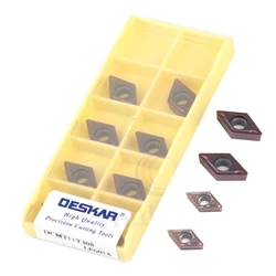 DESKAR DCMT11T304 DCMT11T308 DCMT070204 LF6018 Cutting Inserts Lathe Turning Tools For Stainless Steel 10 pcs DCMT Series Cutter