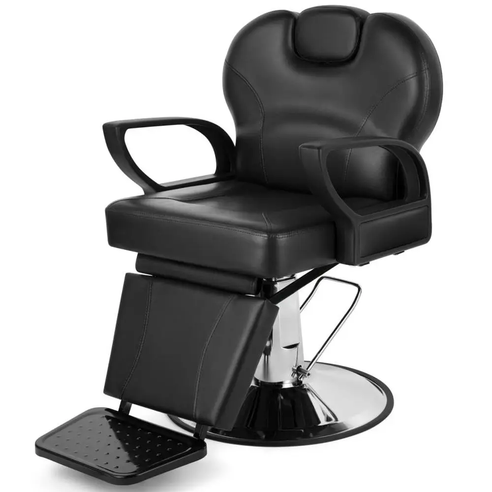 

Barber Chair for Salon, Reclining Barber Chair Heavy Duty Adjustable Height amp Headrest, Barber Shop Chairs Wide Seat Comfort
