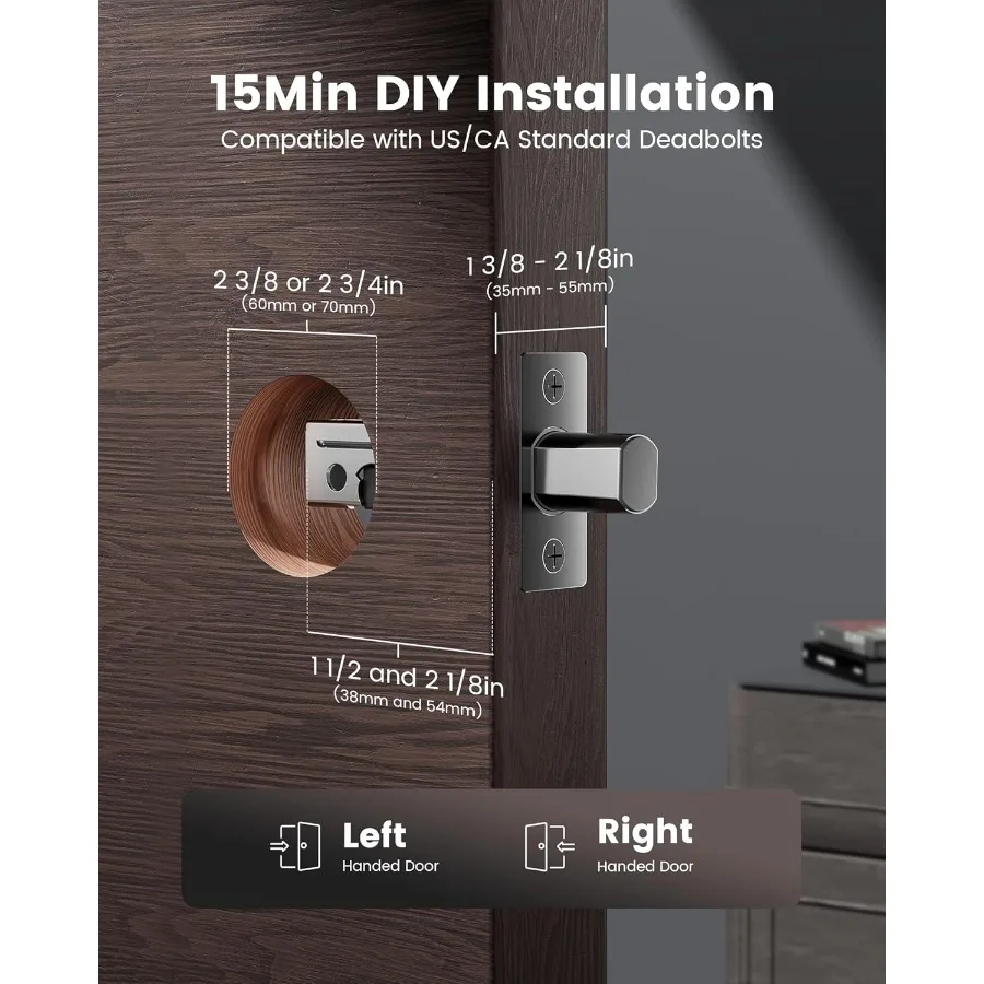 Smart Lock with Camera 6in1 WiFi Doorbell Keyless Entry Door Lock for Front Door Security Featuring Fingerprint Recognition Key