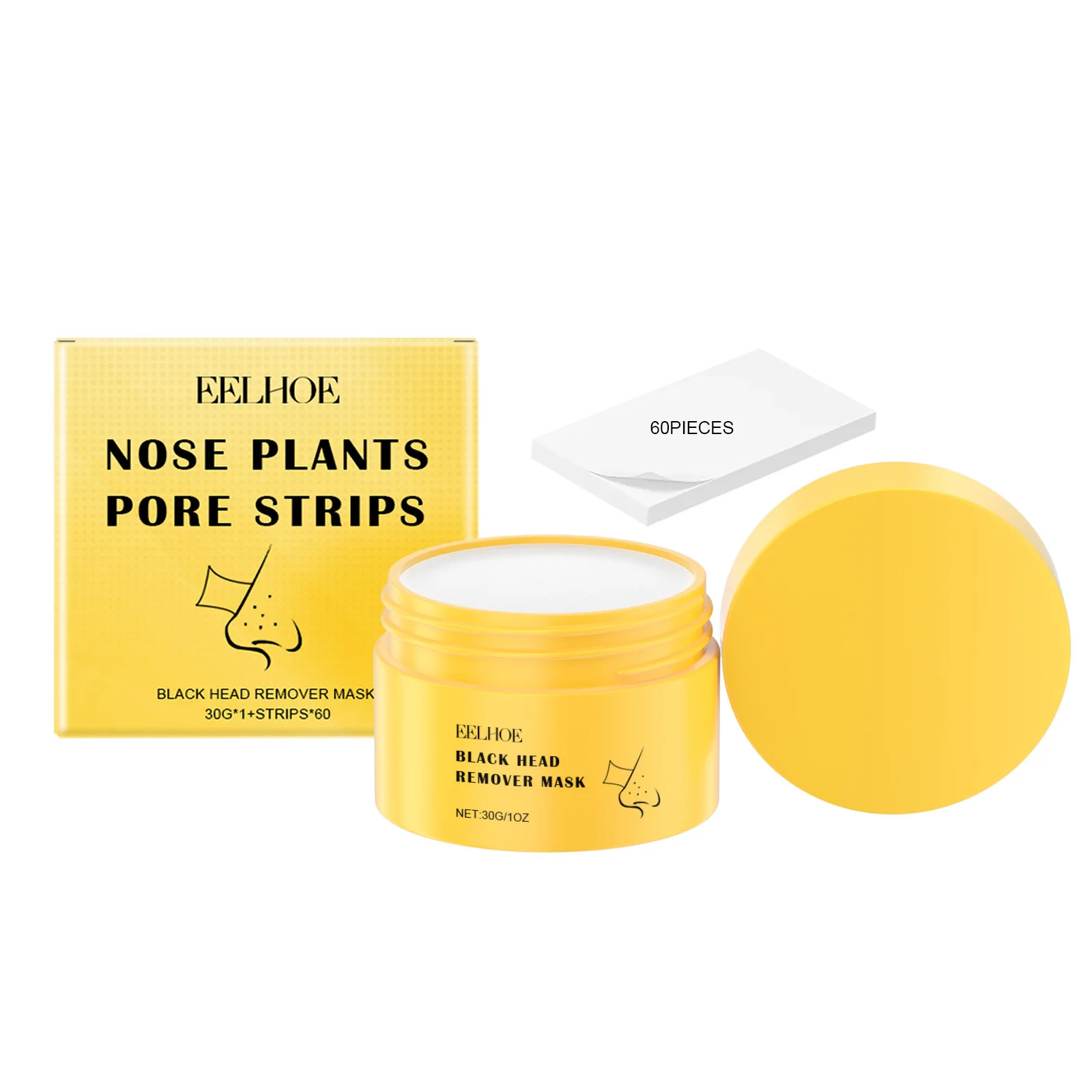 EELHOE Blackhead Patch for Nose Exfoliator Clean Facial Pores Refreshing Oil Control Removes Blackheads from the Face Mask 30g