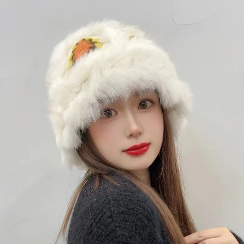 หมวกขนปุย หมวกชาวประมงน่ารักและอบอุ่นสำหรับฤดูใบไม้ร่วงและฤดูหนาว ดีไซน์อเนกประสงค์และช่วยเสริมลุคให้ดูดี หมวกทรงบักเก็ตขนฟู