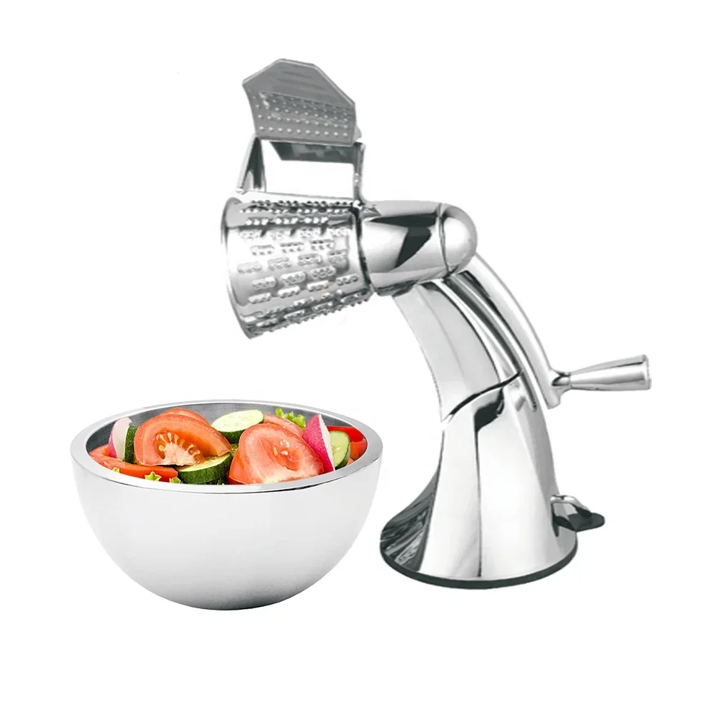 

Top selling Multi-Functional stainless steel salad cutter manual Vegetable Fruit slicer Kitchen Tool 5 in 1 salad chef