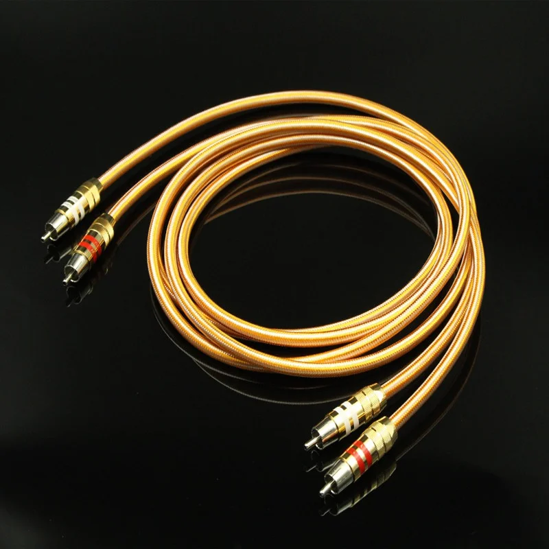 

1Pair Plated RCA to RCA Silver Audio Interconnectio Cabls for Amplifier CD Player