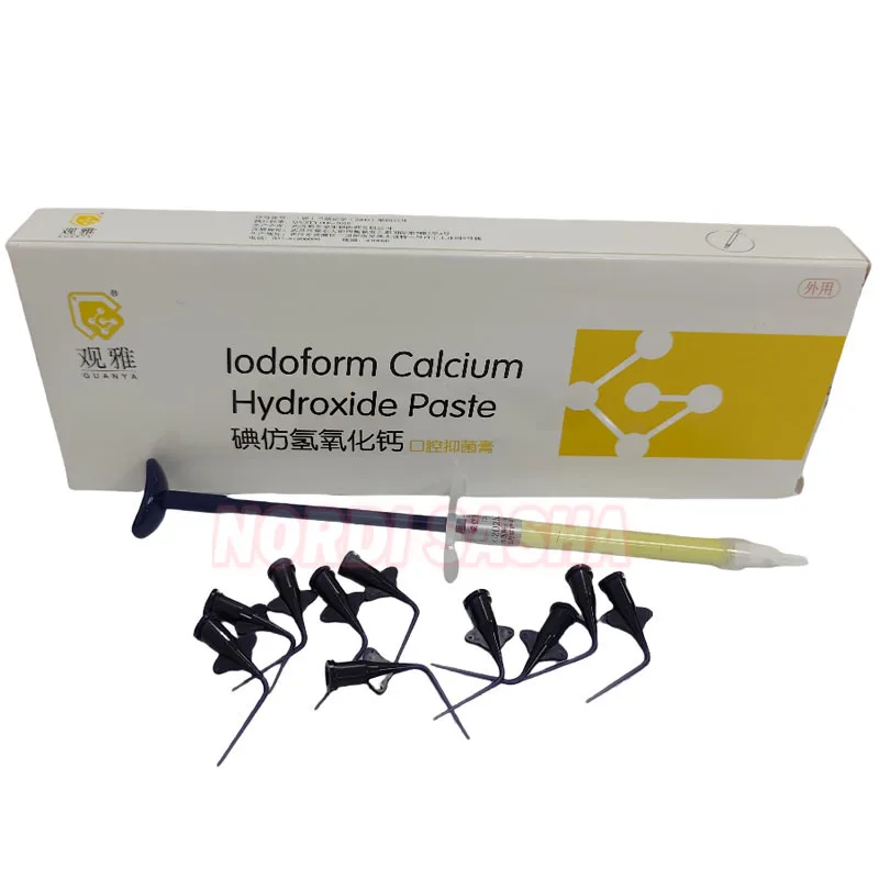 

2g/Syringe Dental GUANY Iodoform Calcium Hydroxide Oral Antibacterial Paste Oral Antibacterial Cream Root Canal Materials