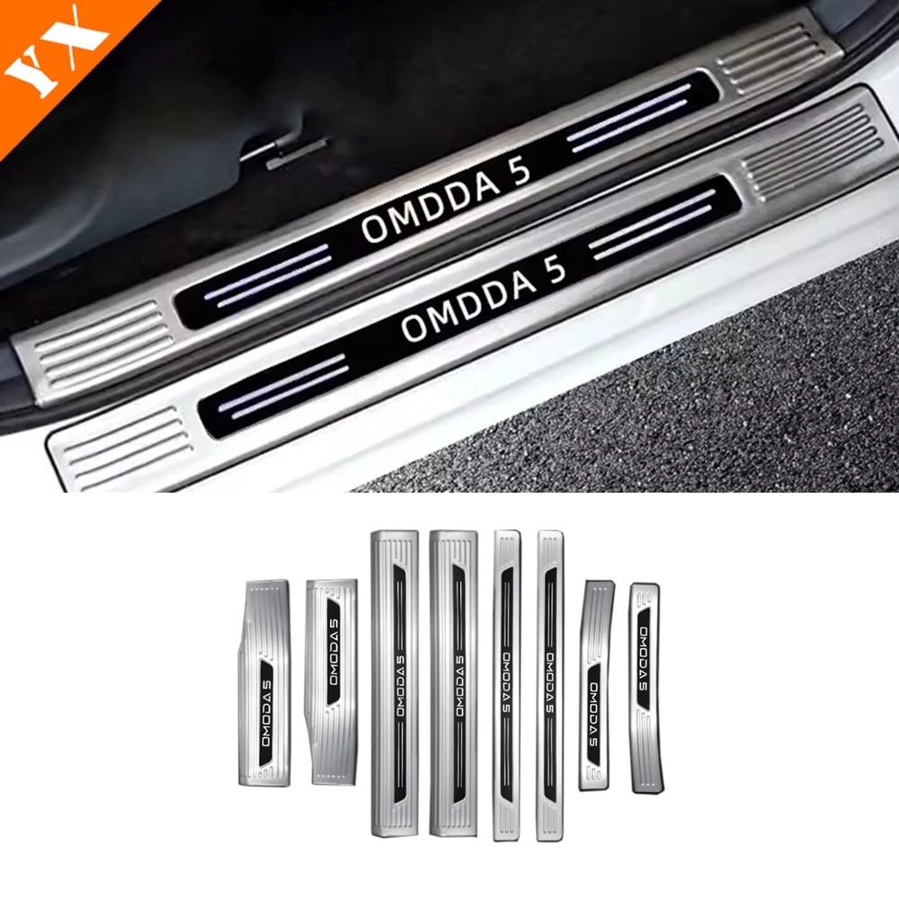 For Chery Omoda 5 FOWNIX FX Accessories 2022-2024 Stainless Garnish Car Door Sill Scuff Plate Welcome Pedal Protection Trim