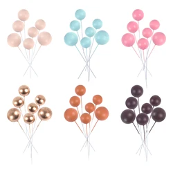 10pcs Colorful Ball Shaped Cake Toppers DIY Cake Decoration For Wedding Birthday Party Baby Shower Dessert Cupcake Topper