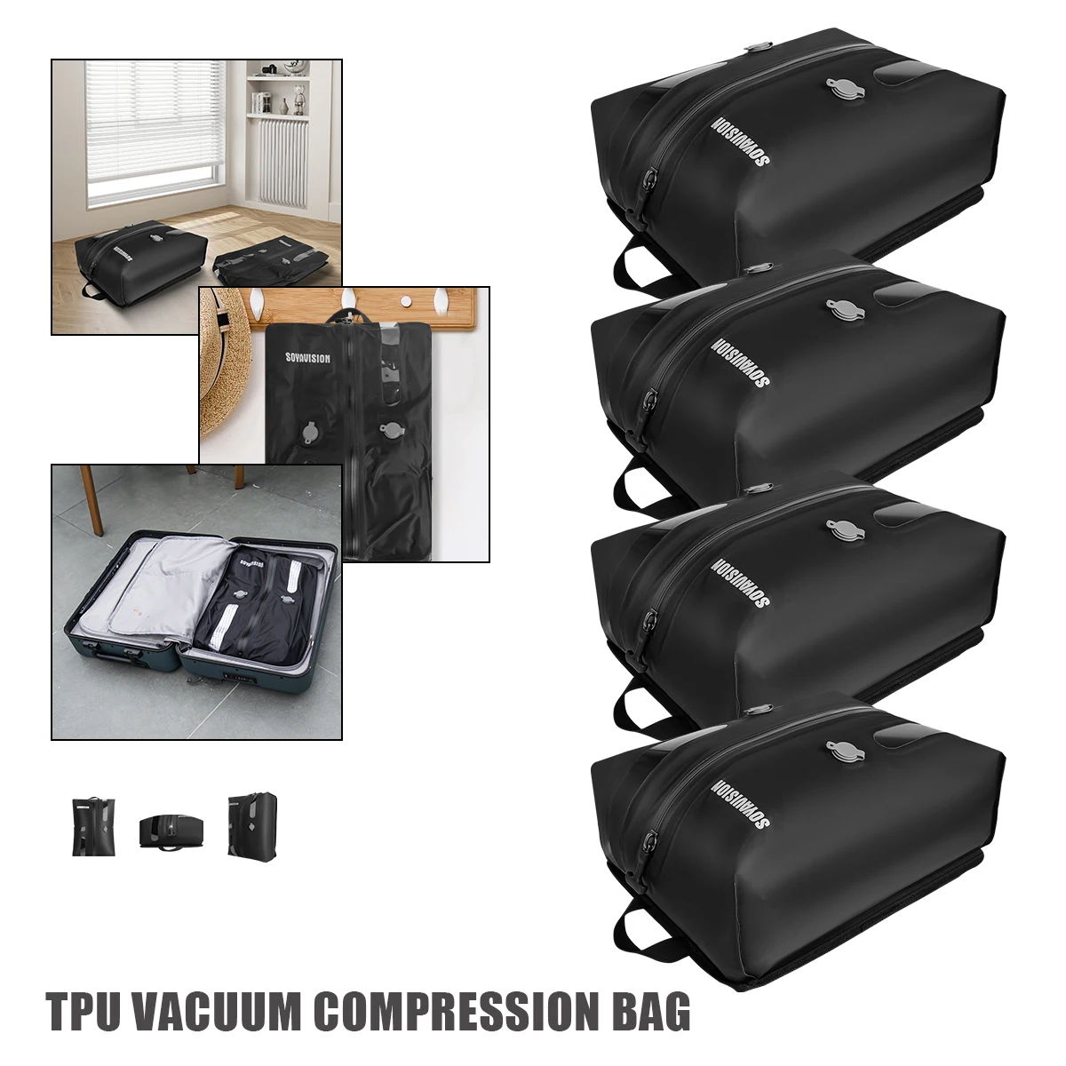 Podróżna torba próżniowa do przechowywania odzieży Wodoodporna i pyłoszczelna torba kompresyjna do przechowywania poduszek powietrznych do walizek Plecak Bagaż