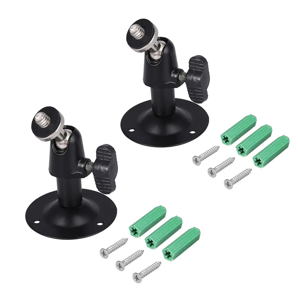 2pcs Black Camera Aluminum Alloy Bracket Wall Ceiling Mount Stand Holder Fitting Screws Set for Arlo Pro Security Cameras