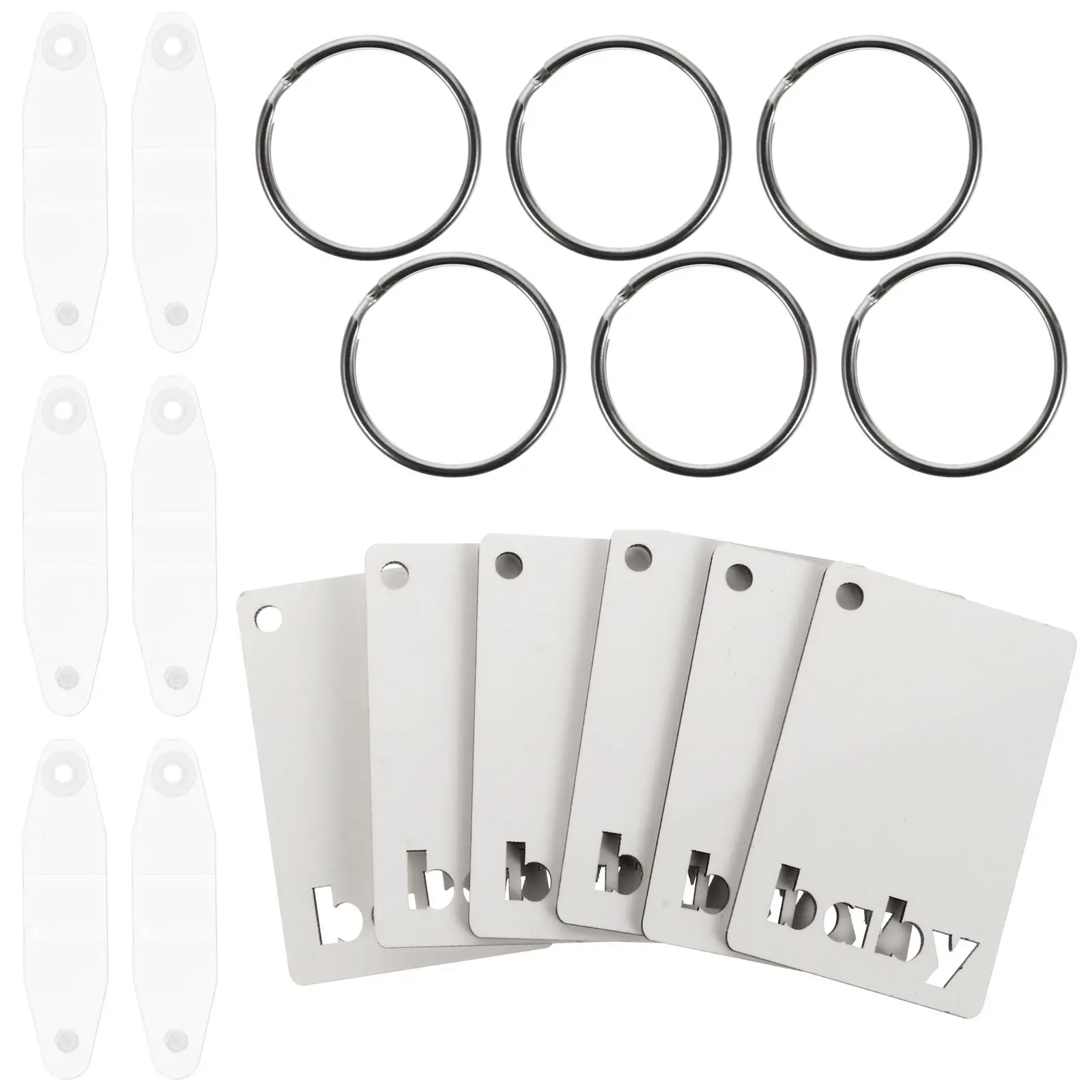 6 Pcs Wooden Keychain Blank Ring Heat Transfer Keyring Photo Sublimation Supplies Lightweight Durable Handmade Project