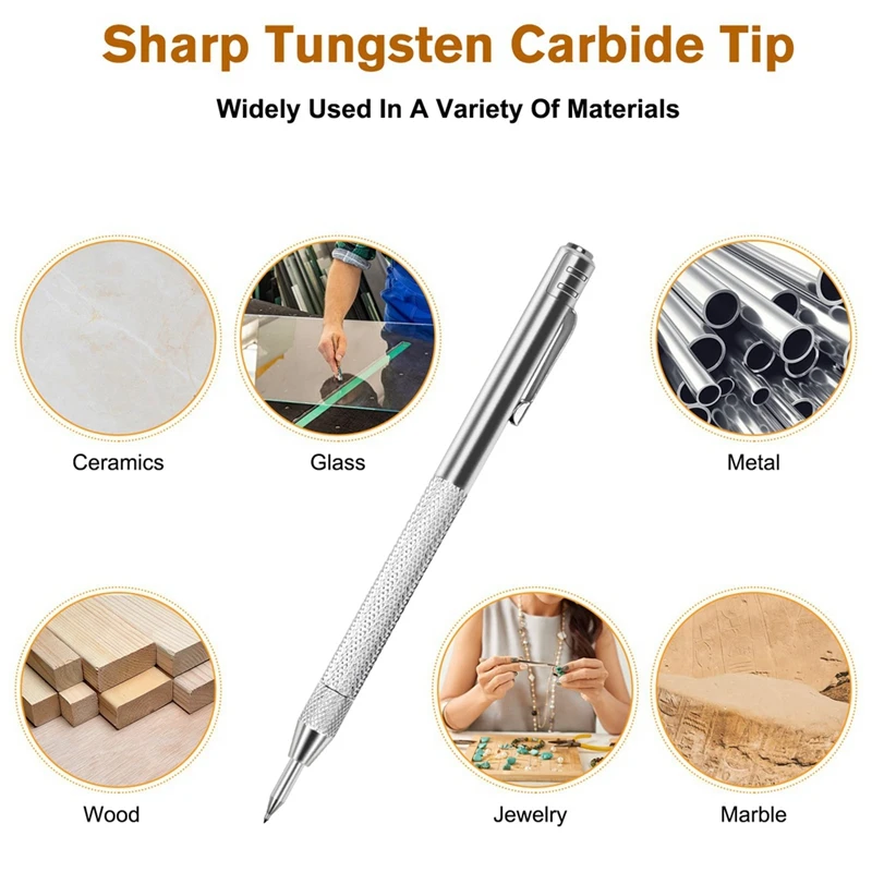 2 Pack Tungsten Carbide Tip Scriber Tool Engraving Pen With Clip With Magnet, Premium Engraving Pen