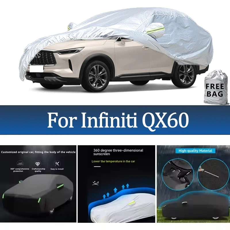 

For Infiniti QX60 Car Cover Outdoor Protection Covers Snow Sunshade Waterproof Dustproof Exterior UV Car Accessories