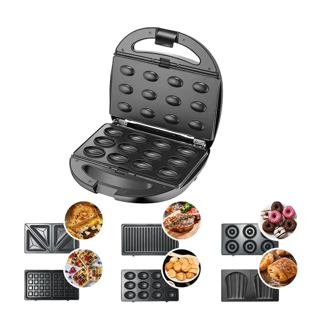 

XEOLEO 6 In-1 Electric Waffle Maker Grill Sandwich Cake Waffle Machine Kitchen Appliances Multibaker Breakfast Machine