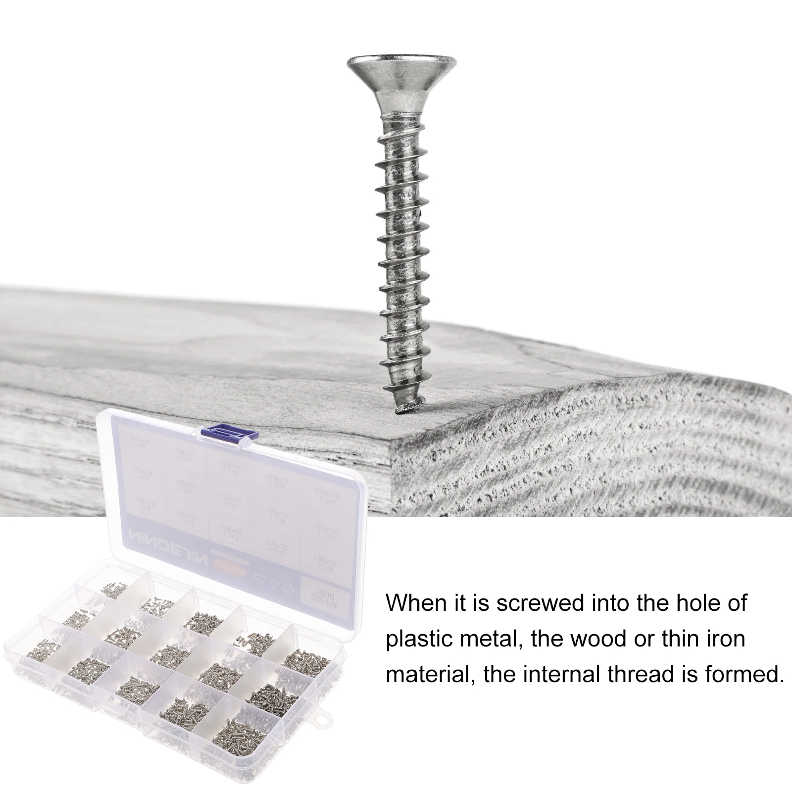 

1 set Self Tapping Screws Set Carbon Steel Nickel Plated Cross Head Miniature Sheet Fasteners Assortment