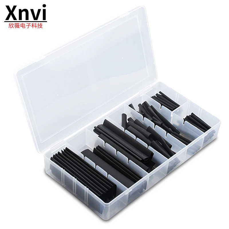 

Набор термоусадочных трубок 127 шт., термоусадочные полиолефиновые изоляционные трубки в ассортименте 2:1 для самостоятельного ремонта проводов, термоусадочные трубки