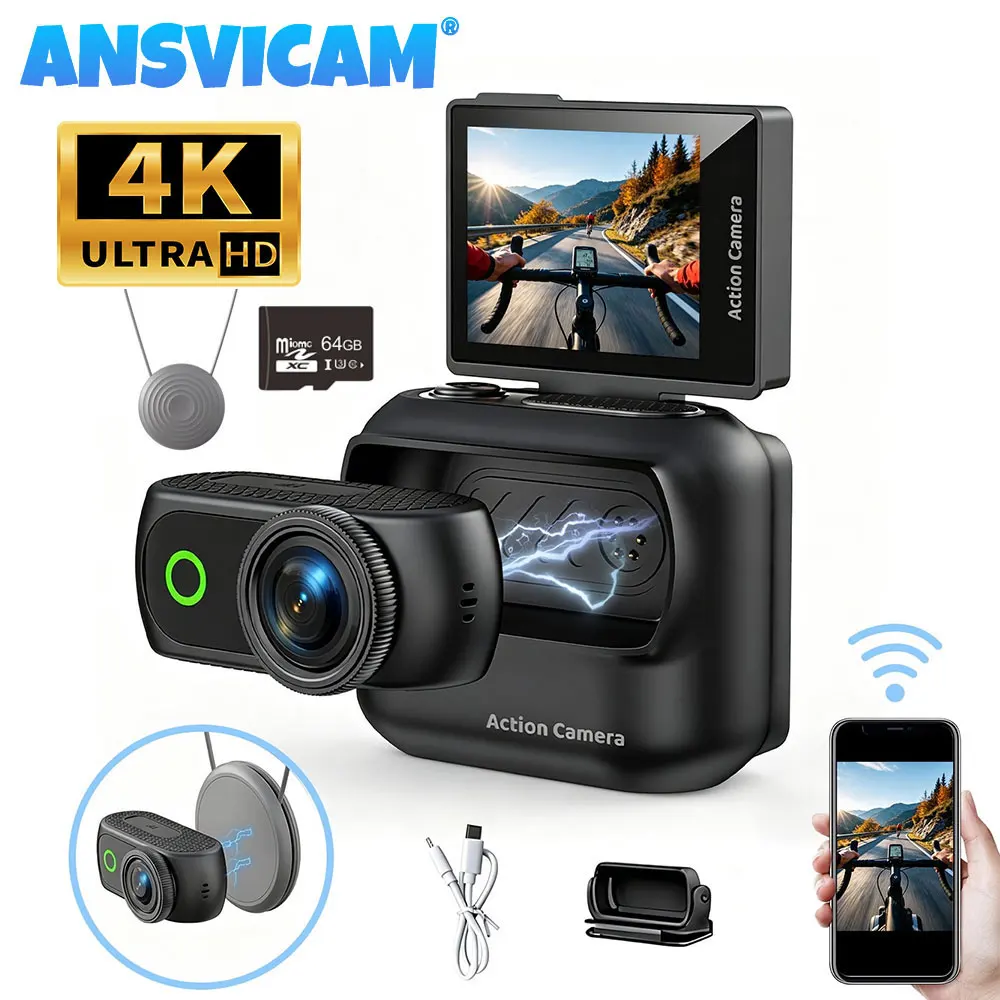 ansvicam-camara-de-accion-magnetica-wifi-4k-pov-mini-con-estuche-de-carga-antivibracion-portatil-para-vlogging-casco-y-cuerpo