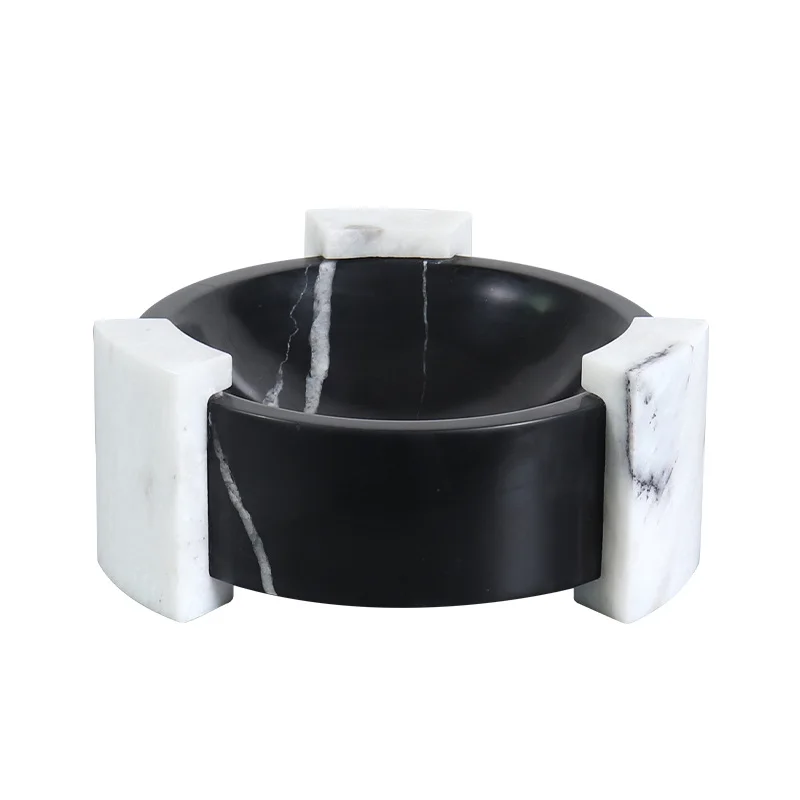 

Modern simple high-end geometric marble, storage fruit plate, model room living room hotel restaurant ornament