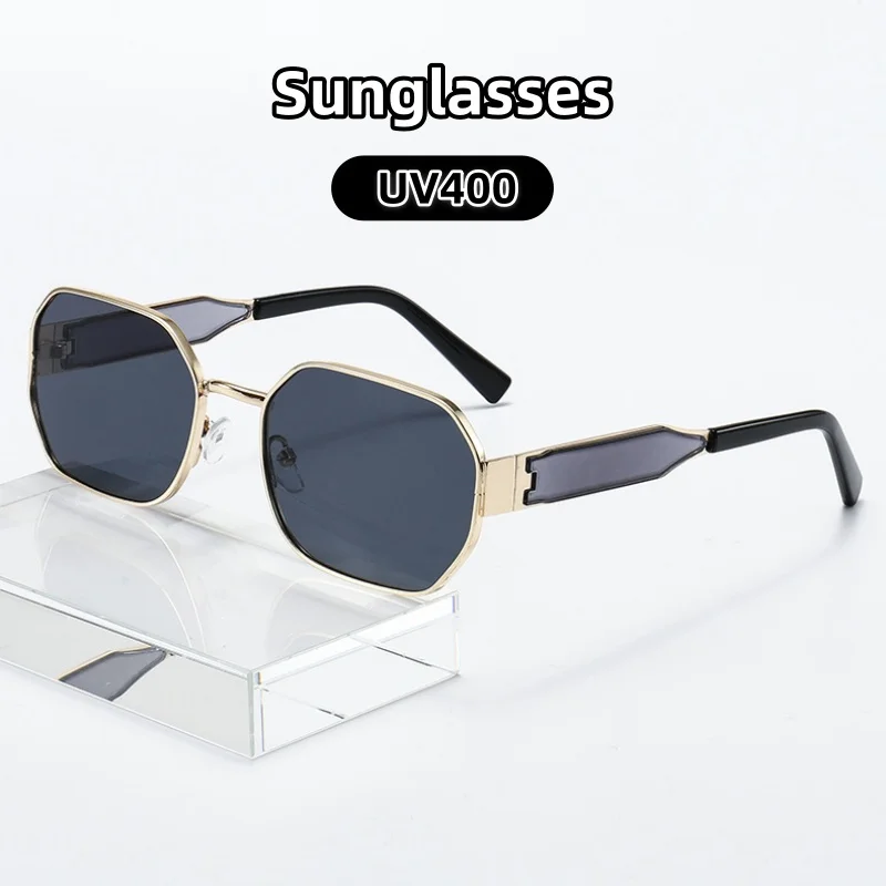 

Personalized Fashionable Polygonal Sunglasses Women Men with Wide Frames UV-protective Retro Style Glasses Street Photography