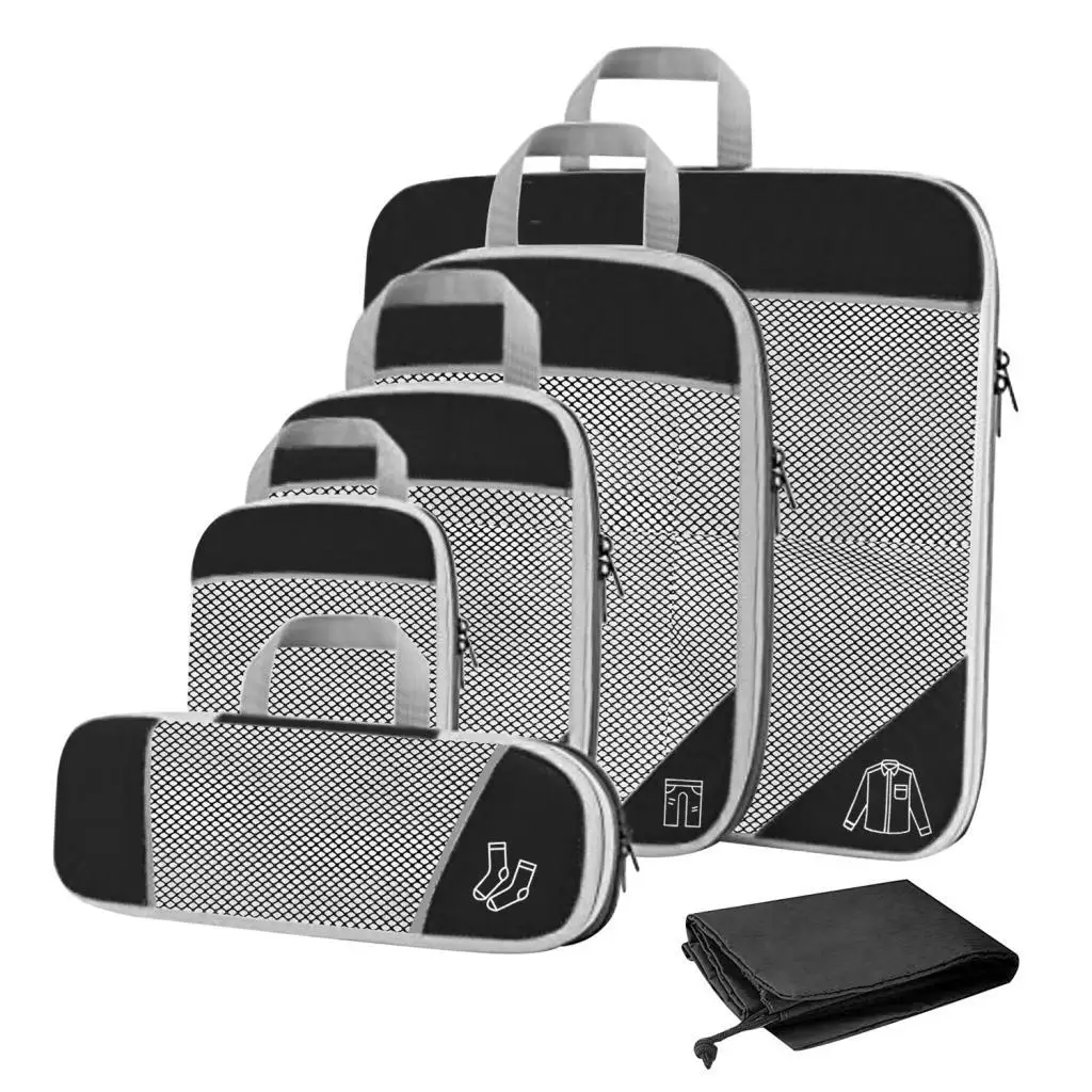 compression-packing-cubes-lightweight-accessing-items-easily-breathable-black-6pcs