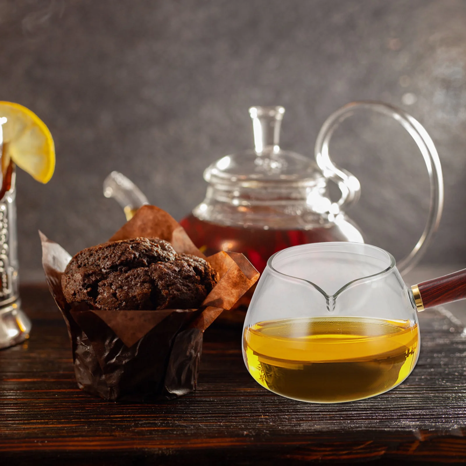 

1Pcs Glass Teapot Professional Tea Set for Boiling Tea Coffee Herbal Drinks Milk Warming Melting Butter Heat Resistant Glass