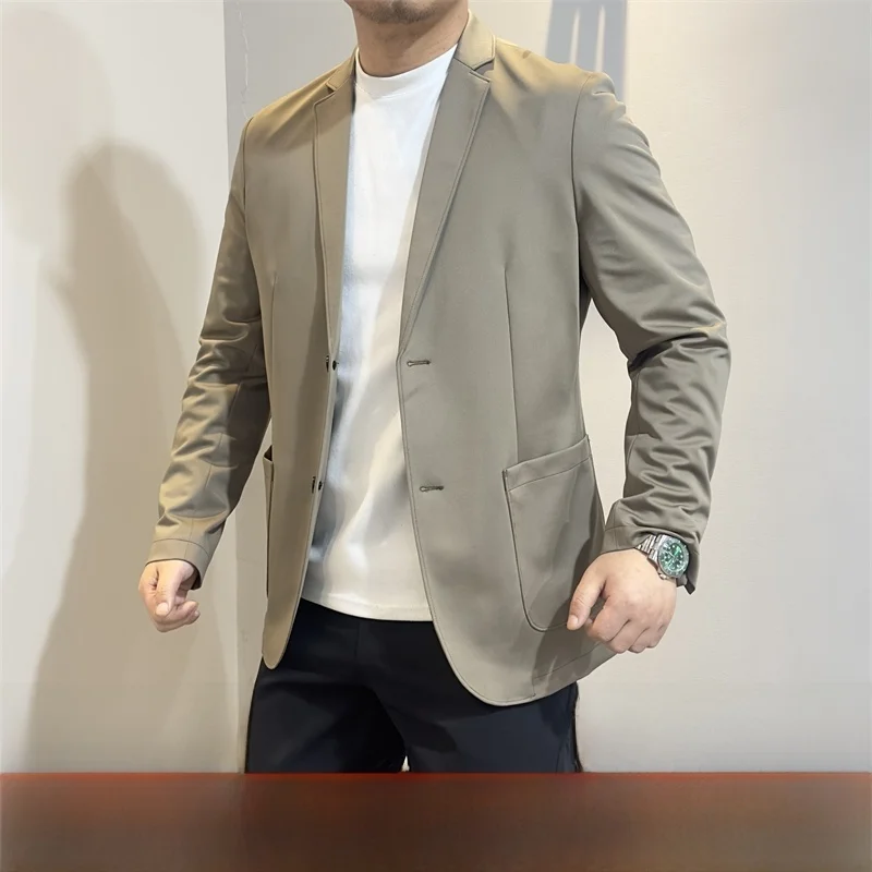 

Итальянский роскошный мужской тонкий повседневный костюм с натуральным клеем, для поездок на работу, для отдыха, Westwear, весна-осень, моя