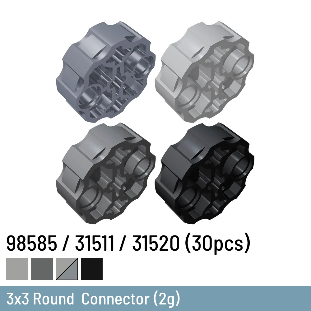 

Конструктор 98585 / 31511 / 31520 Technic, 30 шт., блок соединителей оси, Круглый, с 2 отверстиями для штифтов и 3 отверстиями для оси, завод Hero