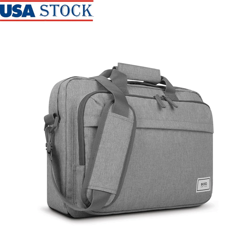 Maletín para portátil reciclado Tote Urban Grey Organizador con compartimento acolchado Correa ajustable Bolsa de viaje ecológica 11-15,6 pulgadas