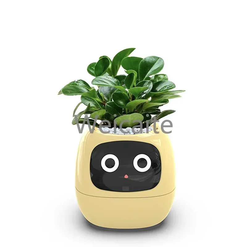 Automatic Water Absorbing Flower Pot AI Sensor Digital Pet Flowerpot Plastic Mini Plant Desktop Intelligent Smart Planter