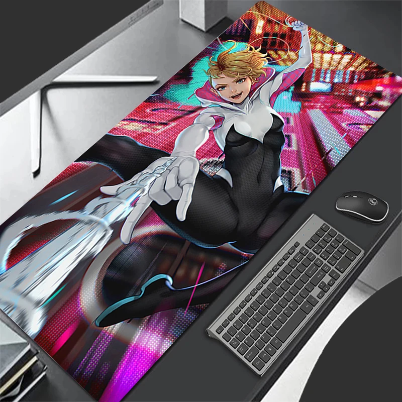 

Spider Gwen Marvel cartoon superhero style decorate Large Gaming Mouse Pad Computer Gaming Locking Edge MousePad Keyboardpad