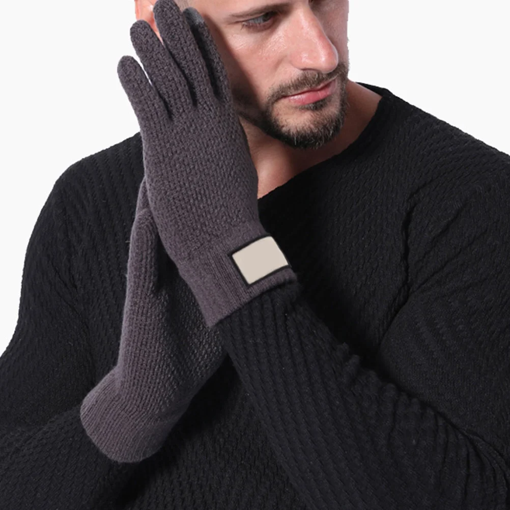 

1Pair Touch Screen Winter Gloves Men Warm Windproof Anti-Skid Outdoor Gloves Cycling Elastic Breathable Thermal