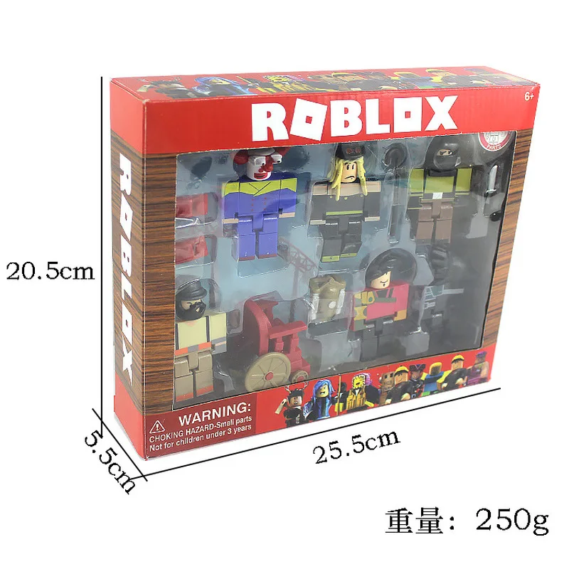 Figuras de acción Roblox de 2.5 pulgadas con temática de lobo espolvorientado, 6 piezas, muñecos virtuales coleccionables con accesorios, set en caja de regalo para fanáticos del juego