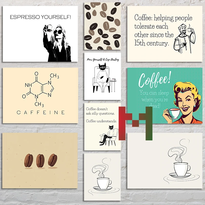 Coffee Art Prints Coffee Funny Quotes Poster Canvas Printing Office Coffees Hop Art Wall Decoration Coffee Lover Home Wall Decor