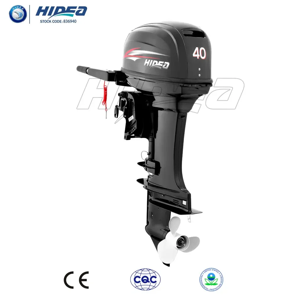 

Hidea CE Approved 2 Stroke 40hp Outboard Engine For Sale 40F Black Engine