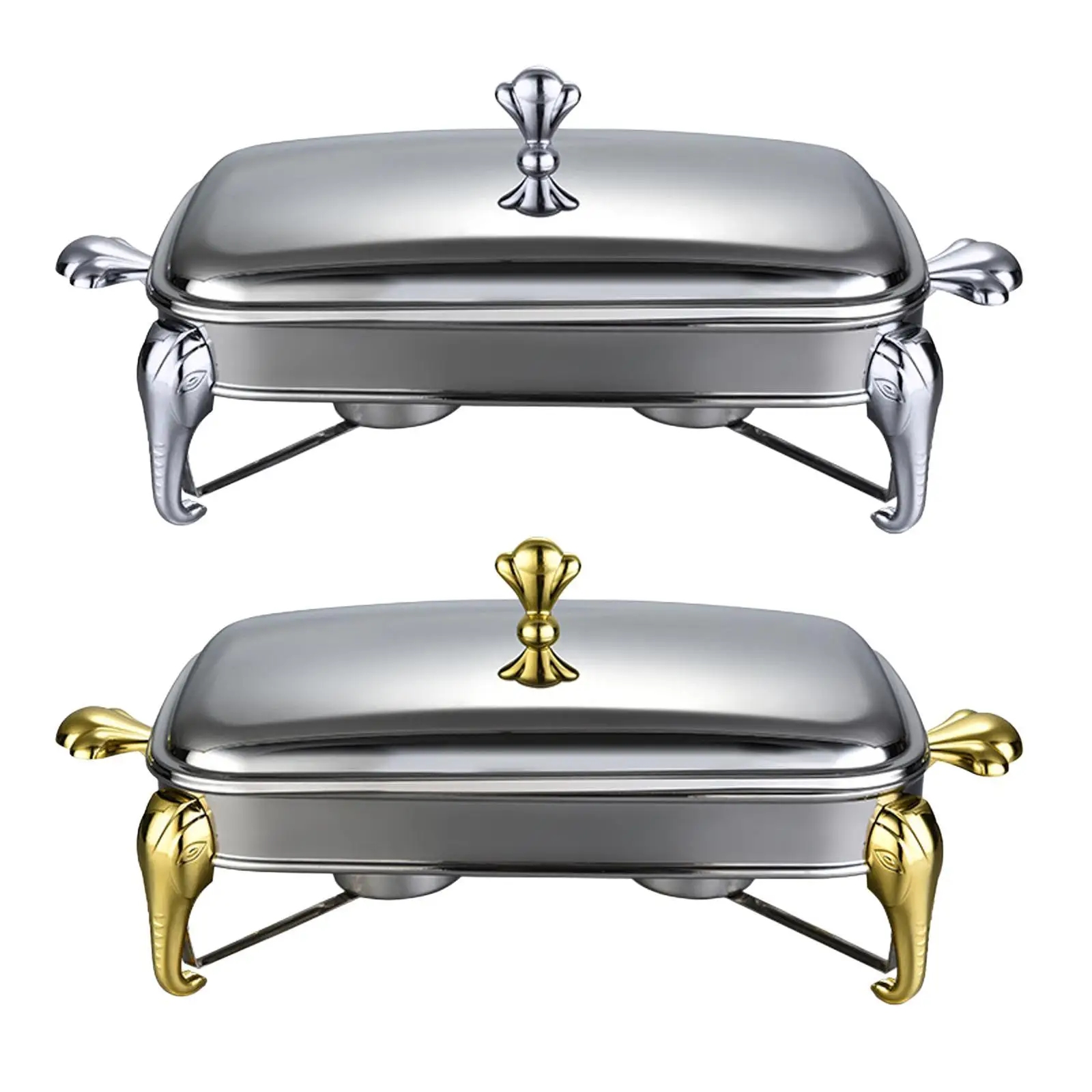 

Chafing Dish Buffet Food Warmer 2.4L Rectangular Stainless Steel Serving Dish for Events Banquets Parties Wedding Cooking