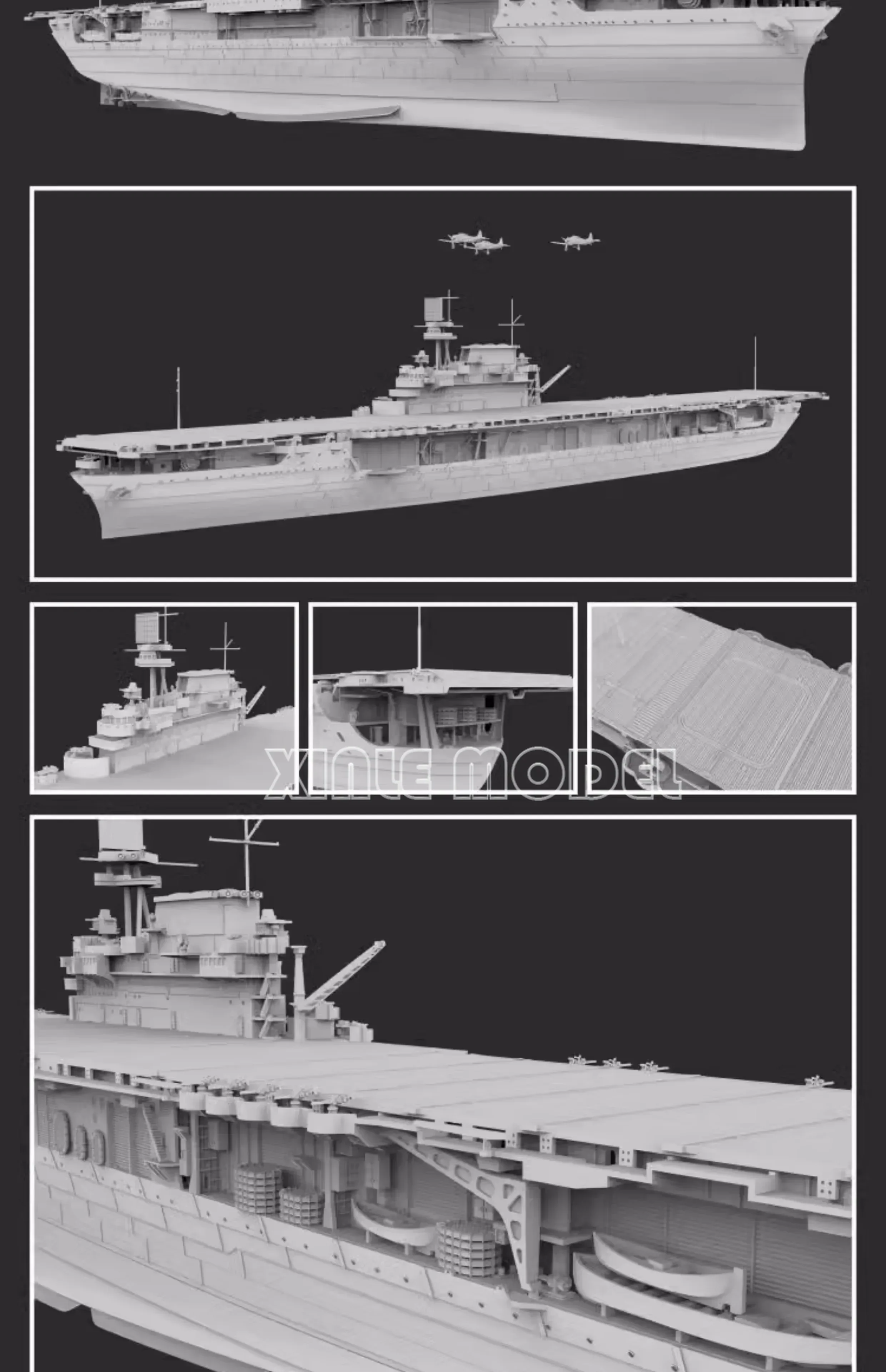 Flyhawk – Kit de modèle de navire assemblé FH1178S USS Enterprise 1942 édition Deluxe 1/700