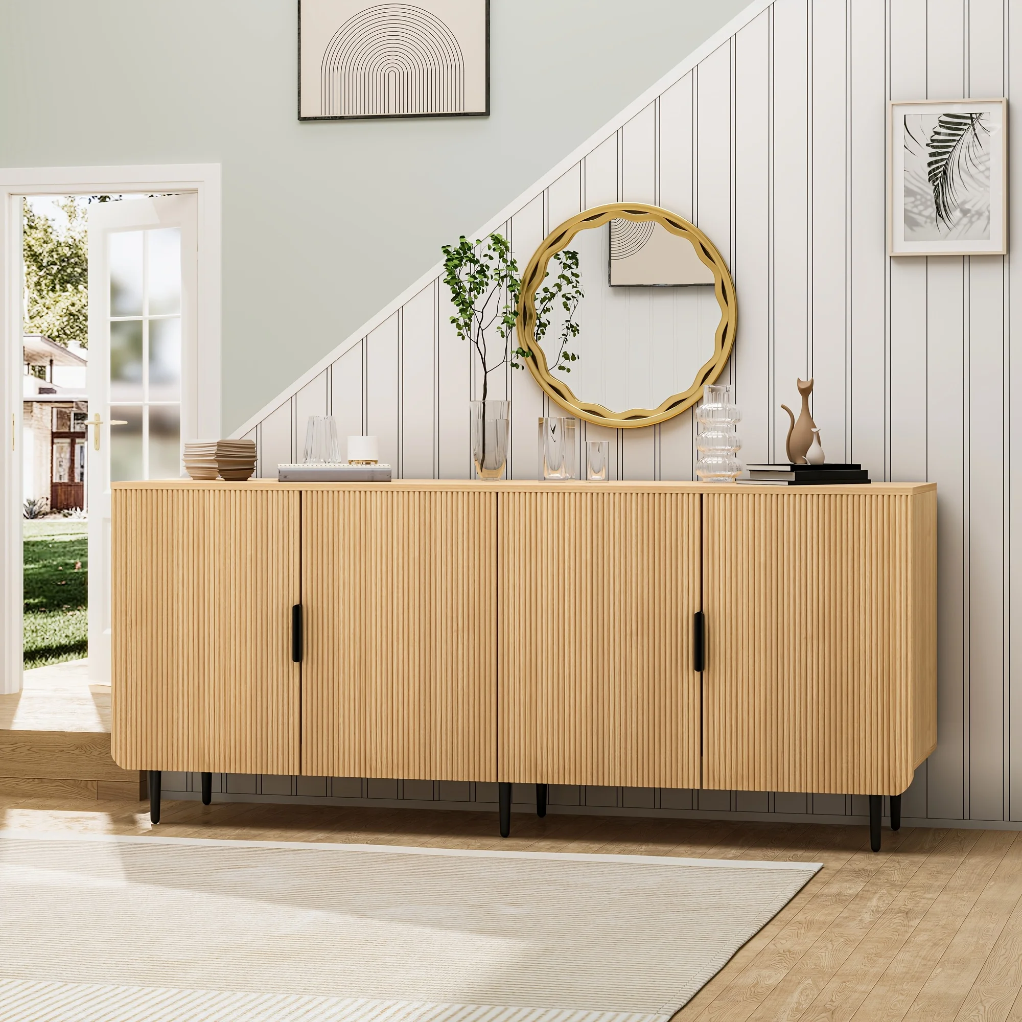 Modern TV Stand For 70/75/80 Inch TVs, 66