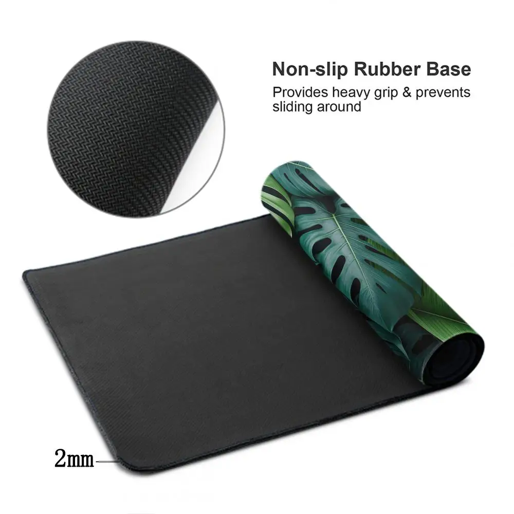 Green Tropical Plant Mouse Pad Gamer Accessory Large Home Mousepad E-sports keyboard pad Soft Carpet Non-Slip Computer Table Mat