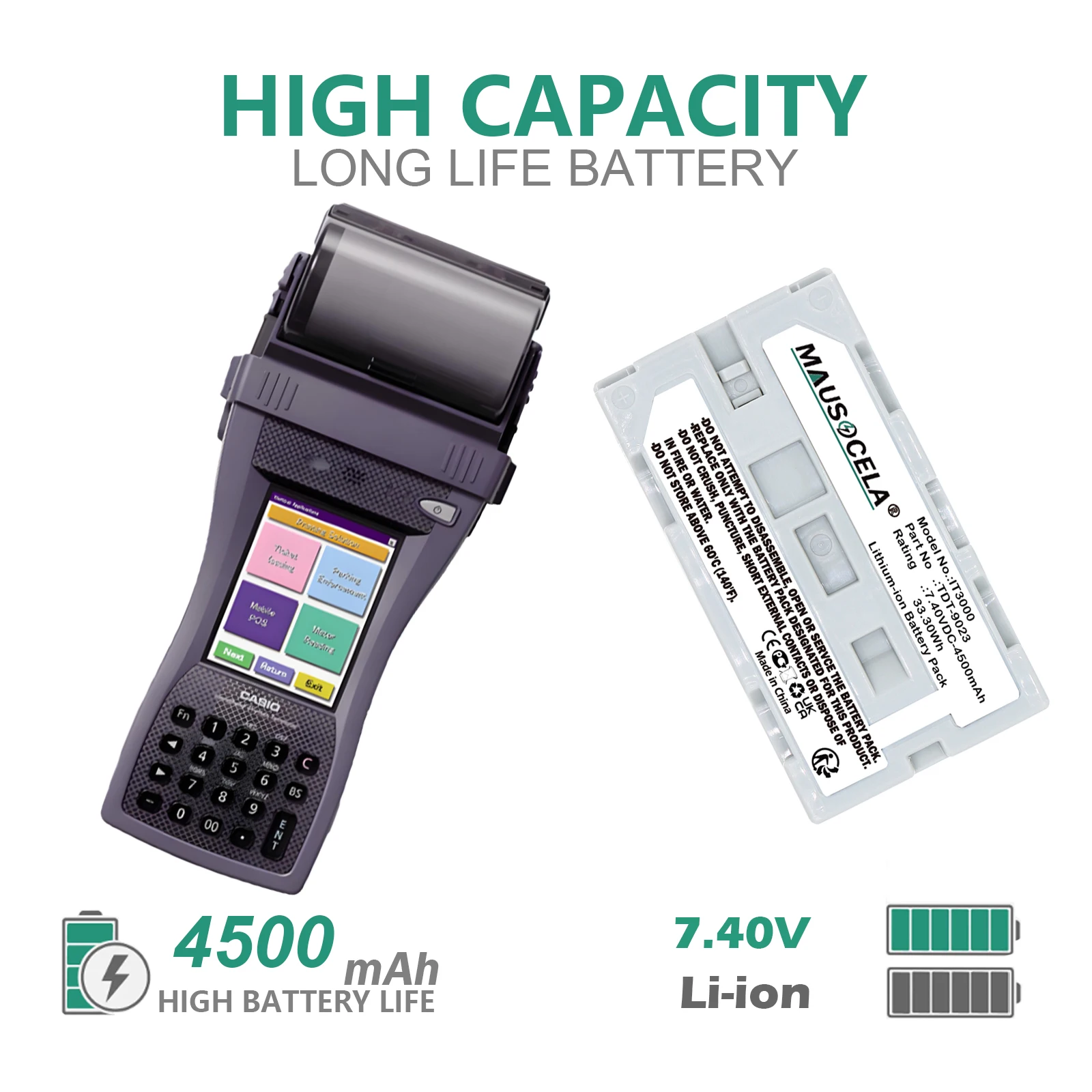 

4500mAh Barcode Scanner For Casio:IT3000,IT-2000D30E,IT-2000D33E,IT3100,IT-3100,IT-3100 M-53E,DT-9023,DT-9023LI,DT-9723,DT-9723L
