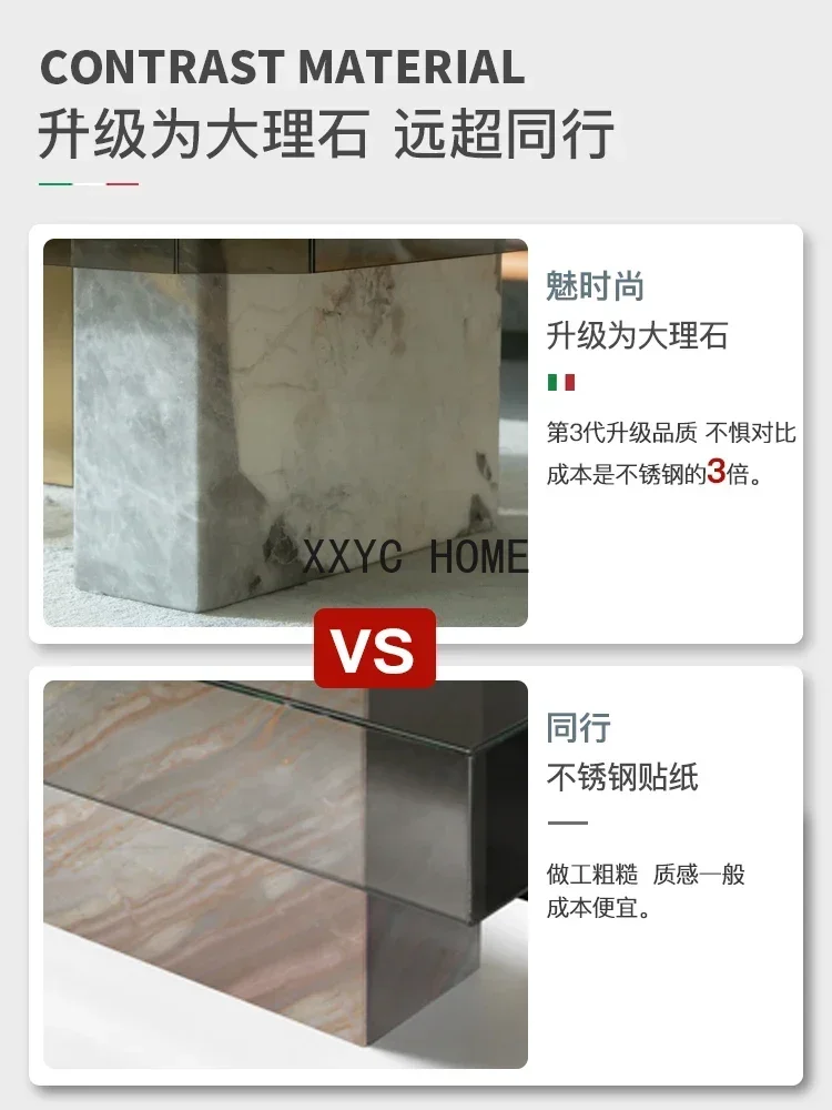 Light Luxury Tempered Glass Coffee Table Modern Minimalist Living Room Tea Table