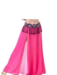 1pcs/lot Professional Sexy Belly Dance Costume Dance Skirt Chiffon Double Color Stage chiffon Skirt