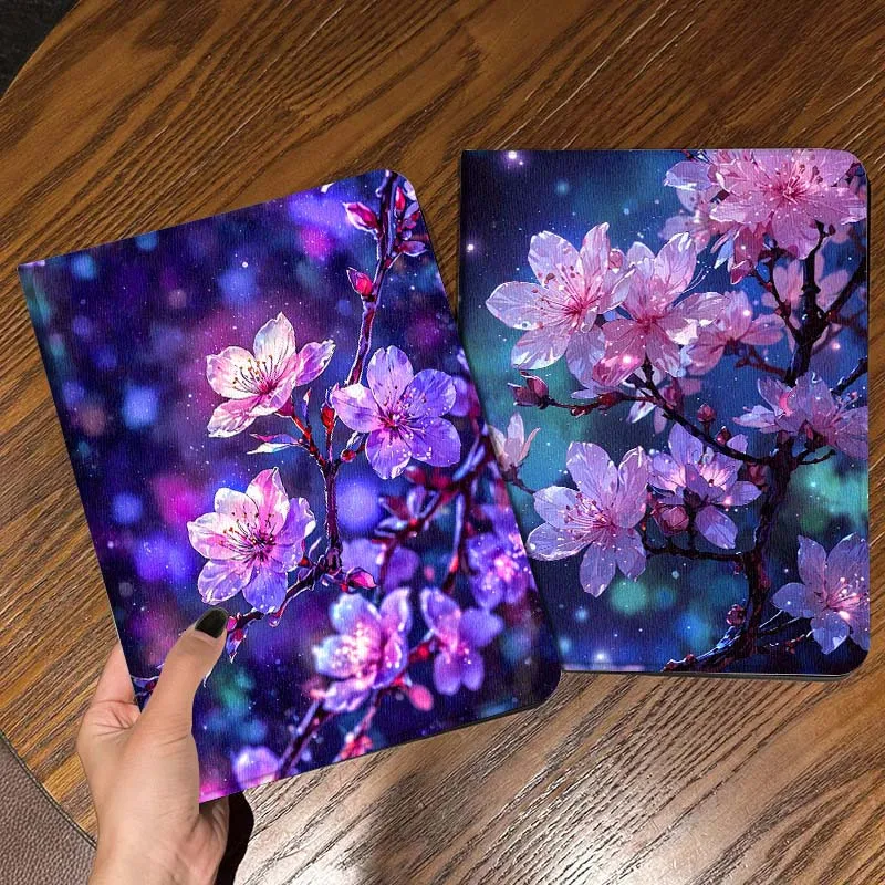 

Purple Cherry Blossom Petals Gift Tablet Case For Apple iPad Air Pro mini 1 2 3 4 5 6 7 8 9 11 M2 M3 M5 M4 5th 6th 7th 10th 11th