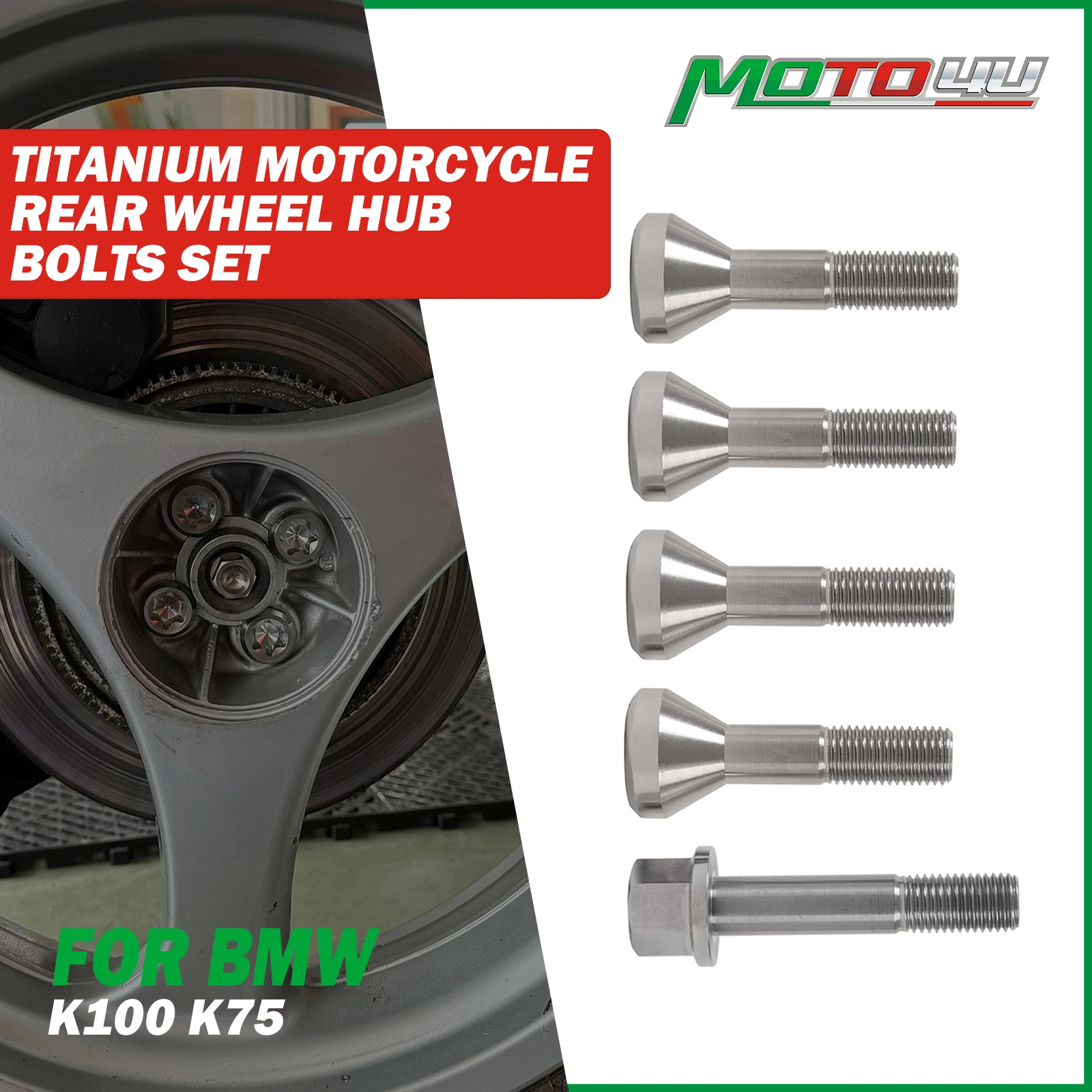 

5PCS For BMW K100 K75 K 100 Motorcycle Rear Wheel Hub Bolts Set Titanium T80 Screws Cafe Racer Retro Locomotive Modification