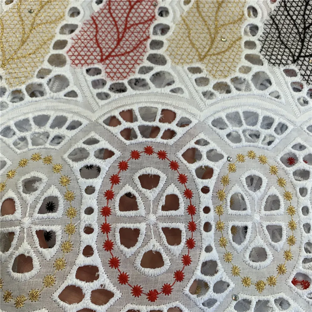 

2026 Latest African Nigerian Tulle Lace Fabric Guipure Embroidery Sequins High Quality for Sewing Dresses 5Yards JY508