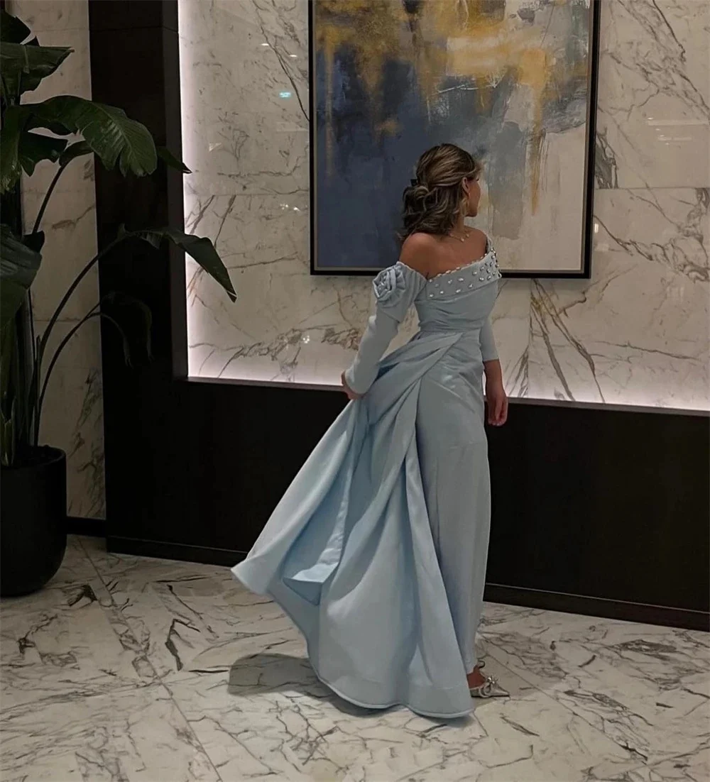 فساتين سهرة رسمية مطرزة بأكمام طويلة مناسبة مخصصة فساتين سهرة رعوية للجنسين جيرسي ريترو دبي السعودية حفلة موسيقية عربية مخصصة