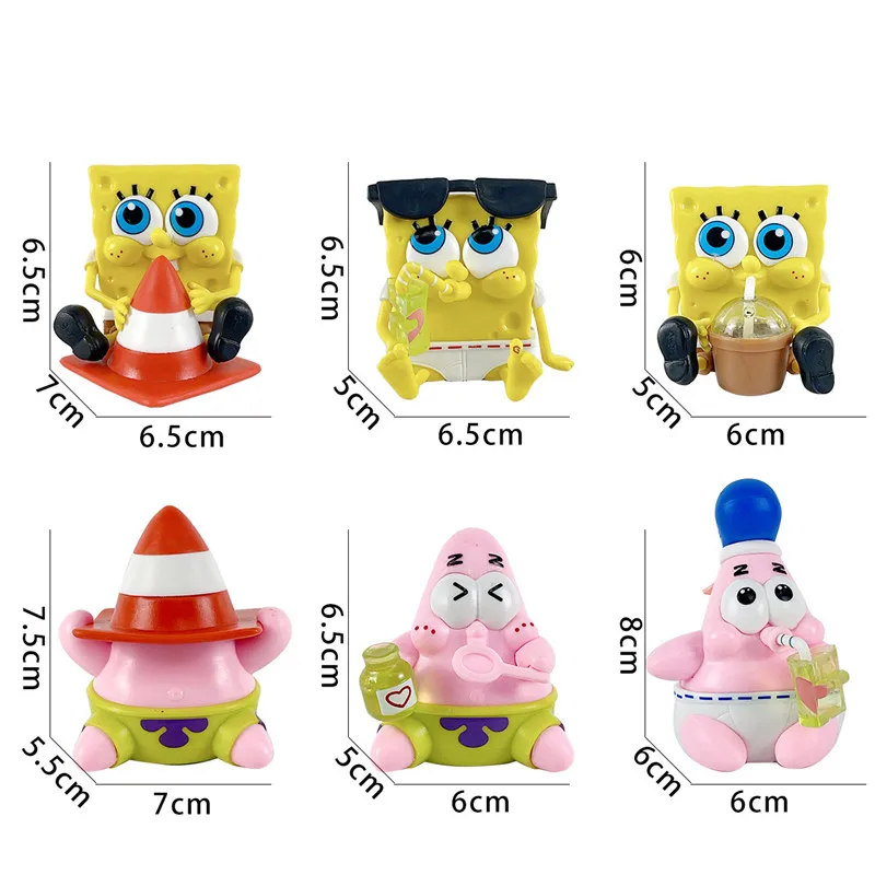 سبونجبوب باتريك ستار Squidward مخالب لذيذ كراب برغر أنيمي الشكل جمع نموذج دمية صندوق أعمى لعب الأطفال هدية #3