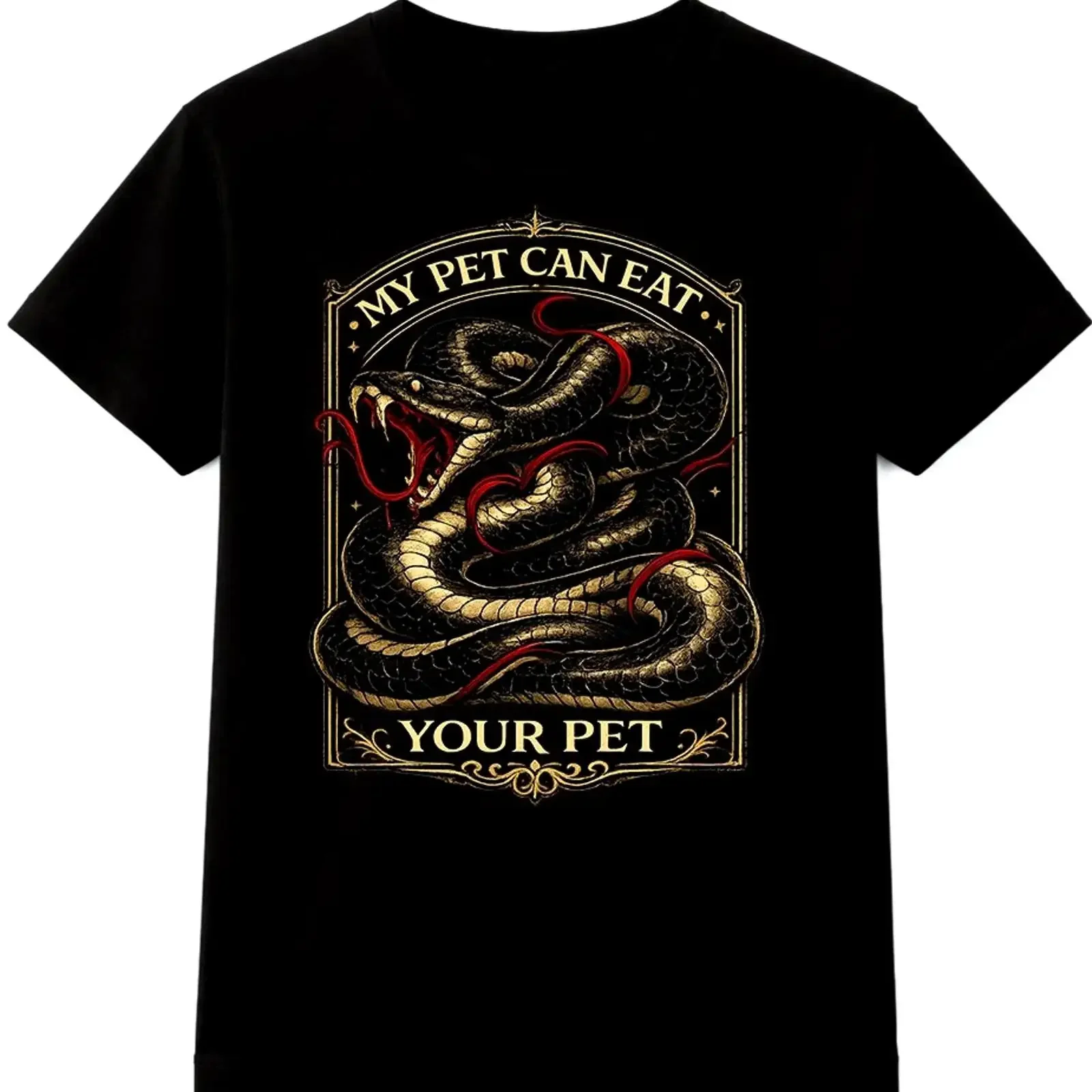 T Shirt Schlange Mein Haustier kann Ihr essen lustig Reptil Grafik Freizeit Oberteil vintage Washed graphic Stretched