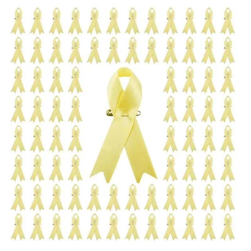 Pack of 200 Ribbon Lapel Pin Elegant Charity Brooches Unisex Silk Fabric Safety Breast Pins for Spreading Awareness 