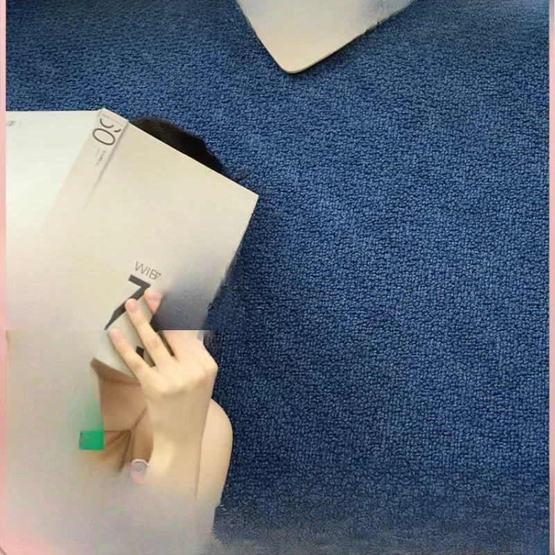 

Glazed blue Bauhaus retro carpet, living room wool modern medieval high-end