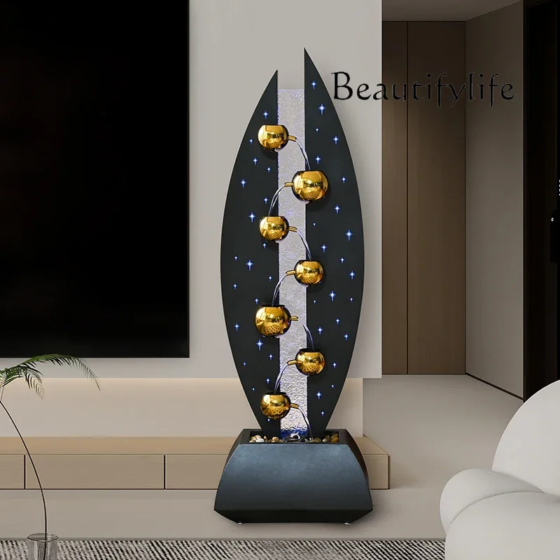 J Modern Simple Flowing Water Ornament Circulating Water Light Luxury Water Feature Living Room Entrance TV Cabinet Decoration